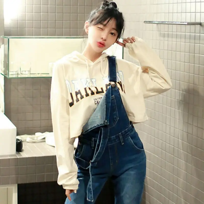 

Women Simple Warm Korean version of the Long Sleeve Cute Letter Print Thin Section Loose Hooded Short Sweater