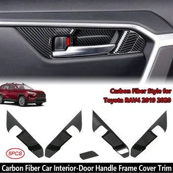 

Carbon Fiber Black Door Handle Trim ABS Cover Accessories Auto Interior