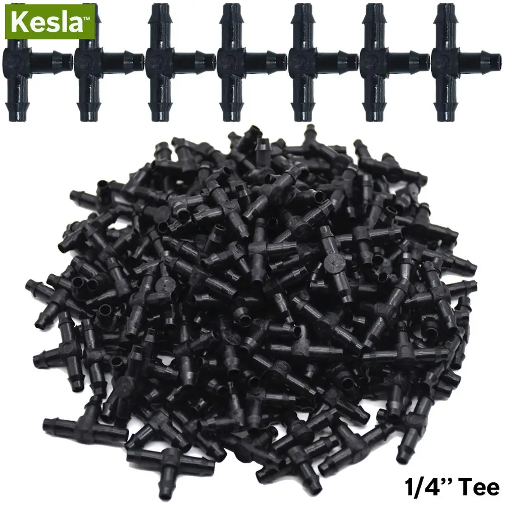 

KESLA 25PCS Garden Water Tee Connector for 4/7mm 1/4'' Hose Pipe Water Tubing Barb Hose Fitting Drip Irrigation Adapter Coupling