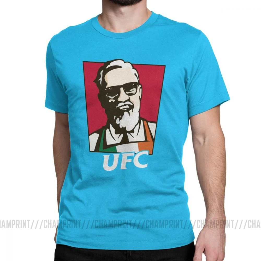 Король Конор Макгрегор MMA KFC креативная хипстерская футболка для мужчин с коротким рукавом топы серые футболки из чистого хлопка футболки с круглым вырезом - Цвет: Королевский синий
