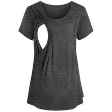 

Women Maternity Clothes Short Sleeve Nursing Baby Tops Solid T-shirt Pajamas Breastfeeding Clothes Pyjama Femme Maternite D30