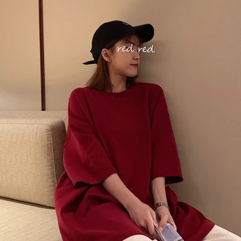 

PX2136 Women's mid-length solid color t-shirt