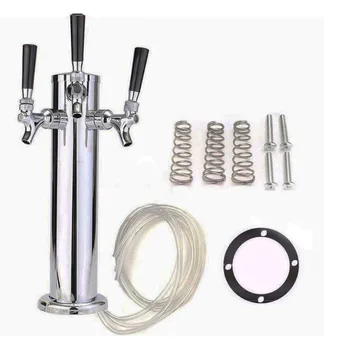

Homebrewing Stainless Steel Beer Tower Three Taps Tri Tap Draft Beer Column for bar