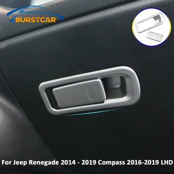 

2Pcs/Set Car Copilot Glove Box Door Bowl Handle Cover Trim Fit for Jeep Renegade 2014 - 2019 Compass 2016-2019 LHD Accessories