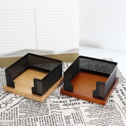 Distributeur de porte cubes mémo en métal, conteneur de 4.5x2.3 pouces pour fournitures scolaires de bureau à domicile 