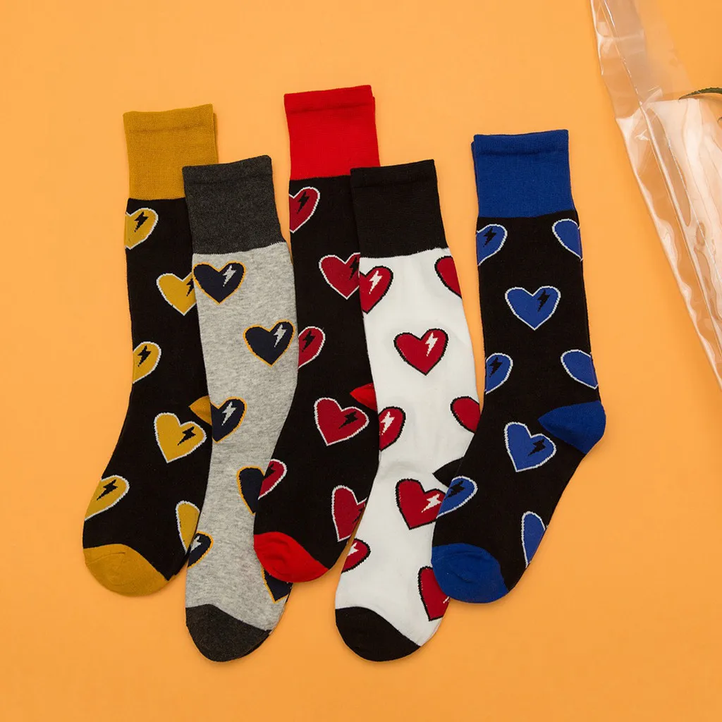 Женские носки, теплые хлопковые уличные носки без пятки с принтом сердца, носки для девочек и женщин, хлопковые носки, зимние осенние женские носки rajstopy
