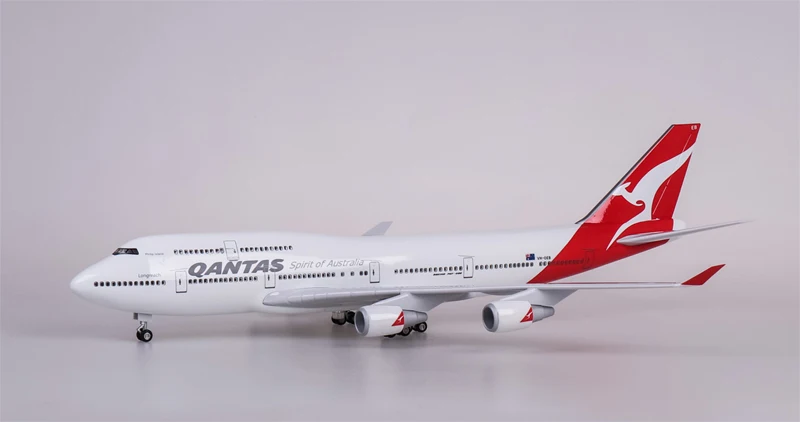 1/150 масштаб 47 см самолет B747 QANTAS Boeing 747 модель самолета светодиодный свет и колесо шасси литье под давлением модель самолёта из смолы игрушка