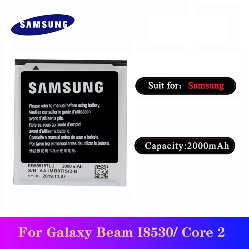 20 шт./лот батарея высокого качества EB585157LU для Samsung Galaxy Beam I8530 I8558 I8550 I8552 I869 I437 G3589 Core 2