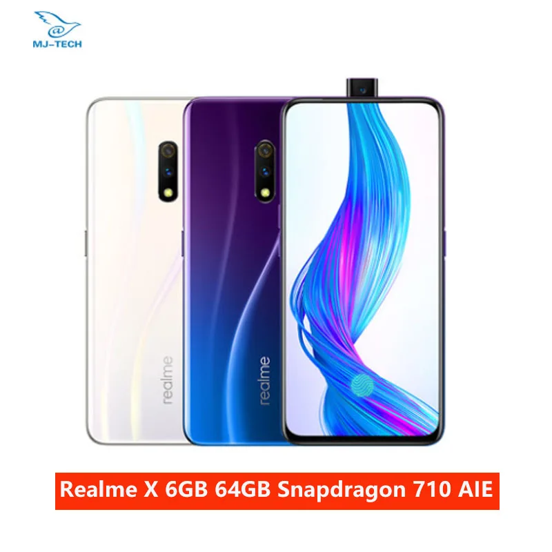 Мобильный телефон Realme X 6G 64G Snapdragon 710 Android 9,0 6,5" 2340X1080 МП отпечаток пальца