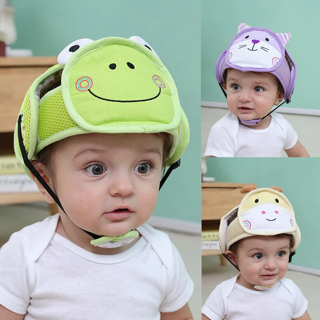 Baby Cartoon Animals Toddler Helmet Hat Safety Protective Helmet Bumper Cap Walking Cap baby Protection Helmet Anti-shock Cap