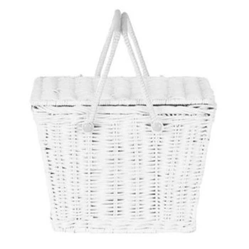 

Organizer Nordic Ins Style Rattan Woven Portable Picnic Basket Multifunctional Storage Box