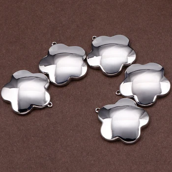 

12Pcs/Lot Big Size Flower Pendants For Necklaces Earrings Making Women Fashion Stainless Steel Jewelry Finding Accessories Lady