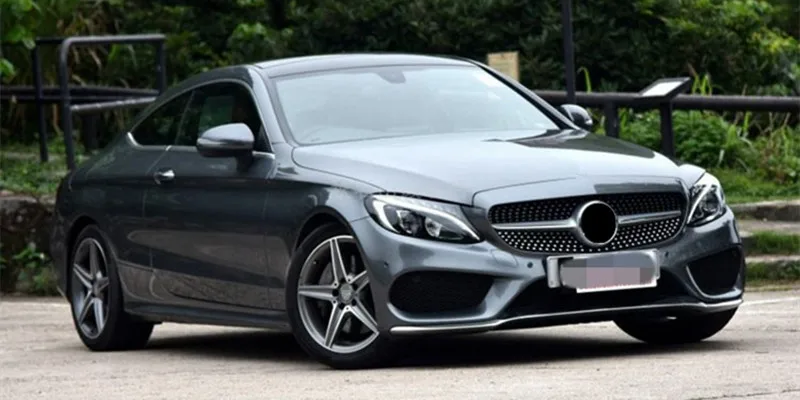 W205 Алмазный Стиль передняя сетка гонки гриль решетка для Mercedes-Benz W205 c-класс C180 C200 C220d C250 C260 C400 черный/серебристый