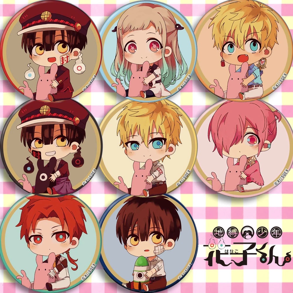 

Wholesale 8pcs Anime Badges Toilet-Bound Hanako-kun Cosplay Nene Yashiro Badge Brooch Pin Bedge Set Decoration Bag Button Pin