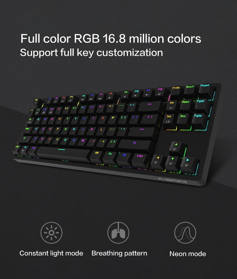 FL·ESPORTS F11 87-Key Mechanical Keyboard Bluetooth Wireless 2.4G Wired Three-Mode Suitable For Notebook Desktop Work Games magic keyboard pc