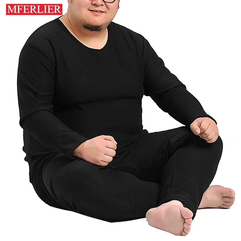 160KG Large Size Winter Thermal Underwear 5XL 6XL 7XL 8XL 9XLPlus Size Fleece Loose Men Long Johns thermal underwear set thermal underwear