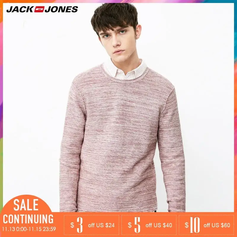 Jack Jones бренд новый хлопок 100% смарт случайные o образным вырезом с длинным рукавом