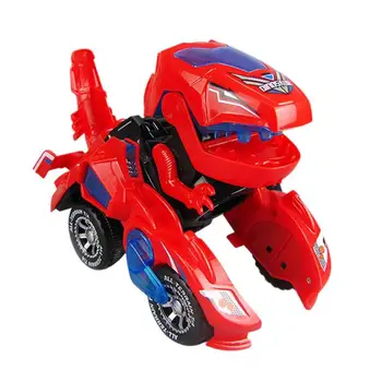 

Cartoon Deformation Electric Dinosour Car Toy Universal Wheel Transformation Robot Vehicle With Light Sound Toys Christmas Gift