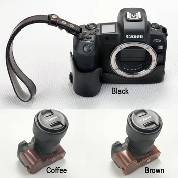 

Leather Camera Half case Bag Grip with strap for Canon Eos R EOSR