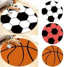 Семейный Хрустальный бархатный креативный круглый футбольный баскетбольный дверной коврик, покрывало, Нескользящие Коврики для спальни, гостиной#3N15
