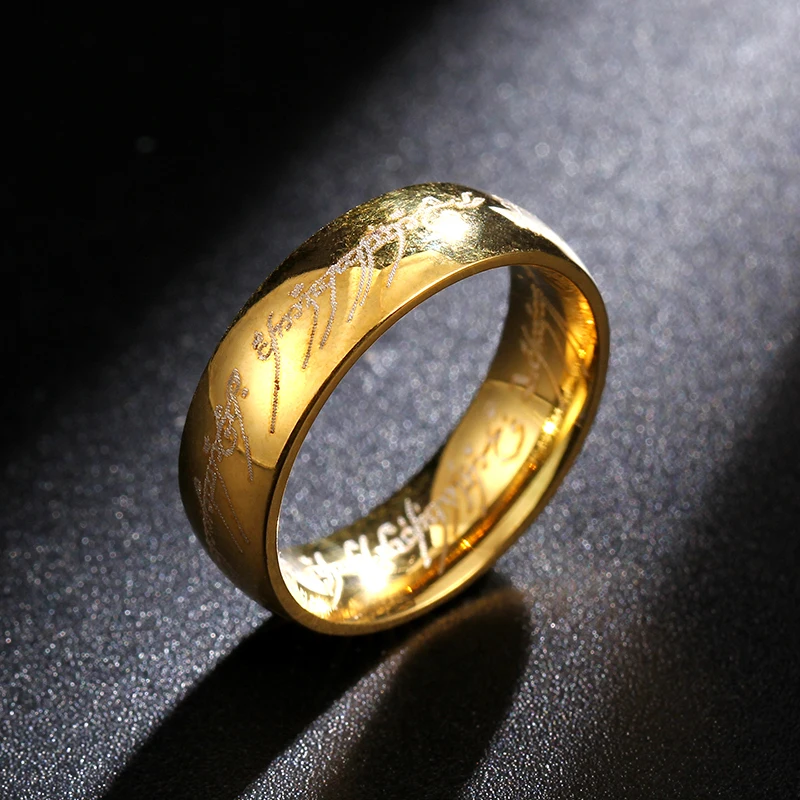 Mangopie6Mm Midi Ring Tungsteno One Ring Of Power Black Ring Lovers Women And Men