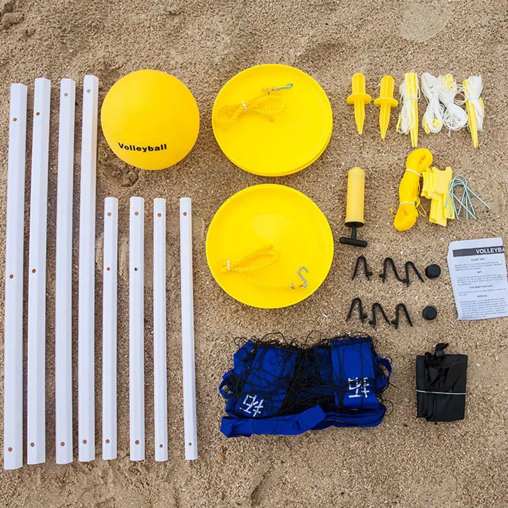 Folding Volleyball Net Rack Adjustable Height Badminton Net Ourdoor Ball Sports Accessories Use For Beach And Grass