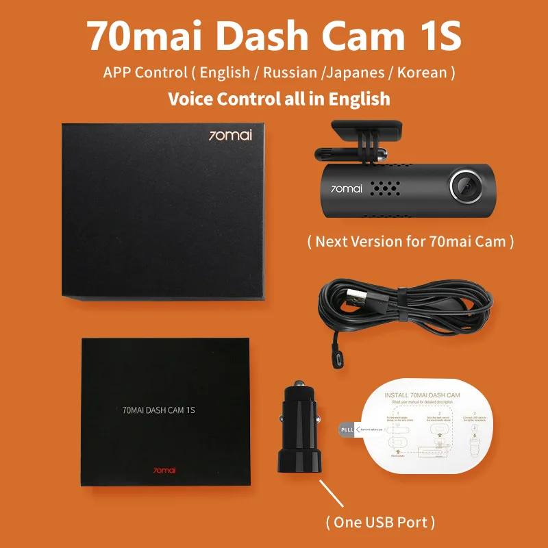 Английское Голосовое управление 70mai Автомобильный dvr Cam 1S 1080HD 70mai cam ночного видения 70Mai Dash Cam 1S рекордер WiFi 70 mai Dash Cam 1S - Название цвета: 70 Mai Car DVR 1S