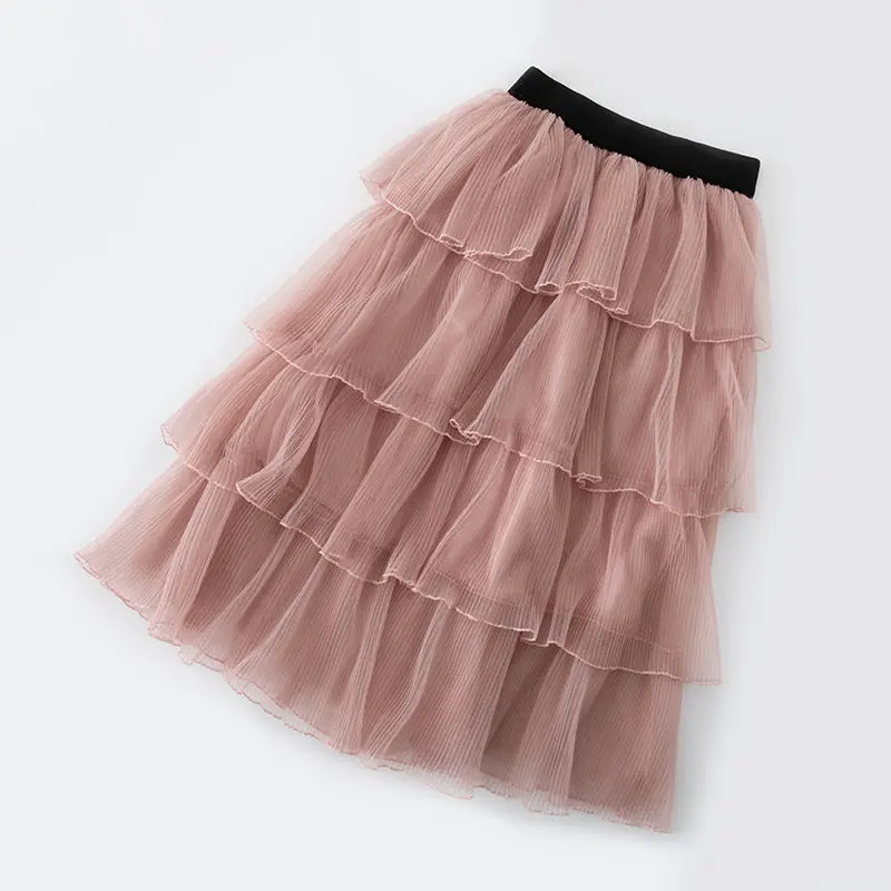 Многослойные юбки-пачки для маленьких девочек; детское бальное платье; коллекция года; сезон лето-осень; однотонная длинная юбка; юбка принцессы для девочек; детская одежда