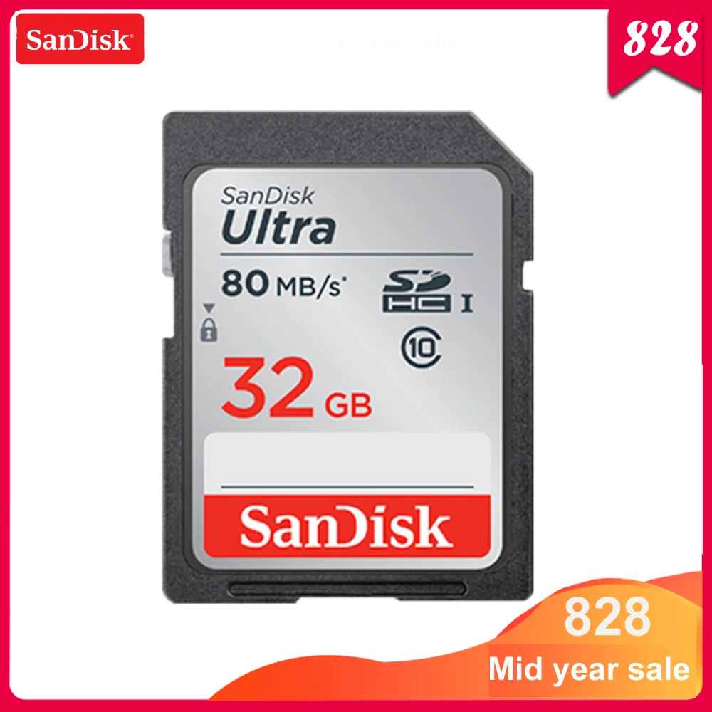 

SanDisk Ultra 16GB 32GB 64GB 128GB Class 10 SD card SDHC SDXC Memory Card C10 80MB/s carte sd Support Official Verification