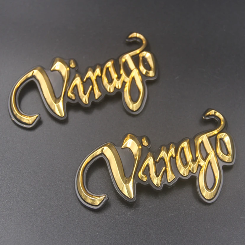 1 Paar 3D Goud Motor Gas Tank Decals Stickers - Voor Virago Motorfiets Accessoires