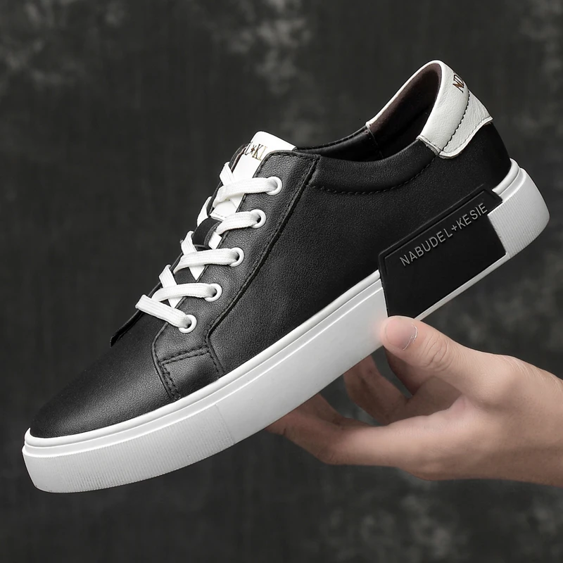 

Genuine Leather Shoes outdoor Men lace up Footwear Sneakers Shoes fashion breathable Male Shoes Cow Leather business shoes L4