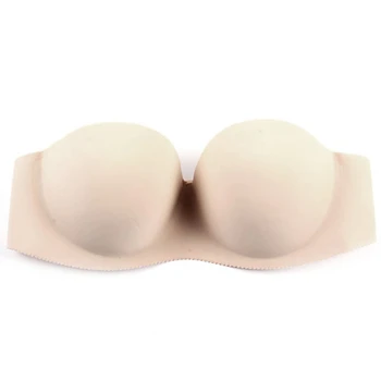 

Women Sexy Lingerie Solid Corset Self Adhesive Push Up Plunge Bra Strapless Side Closure Bras