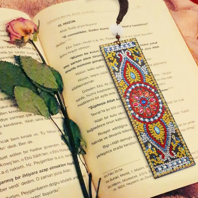 5D DIY алмазная живопись кожа Закладка с кисточкой книжные знаки особой формы Алмазная вышивка DIY ремесло