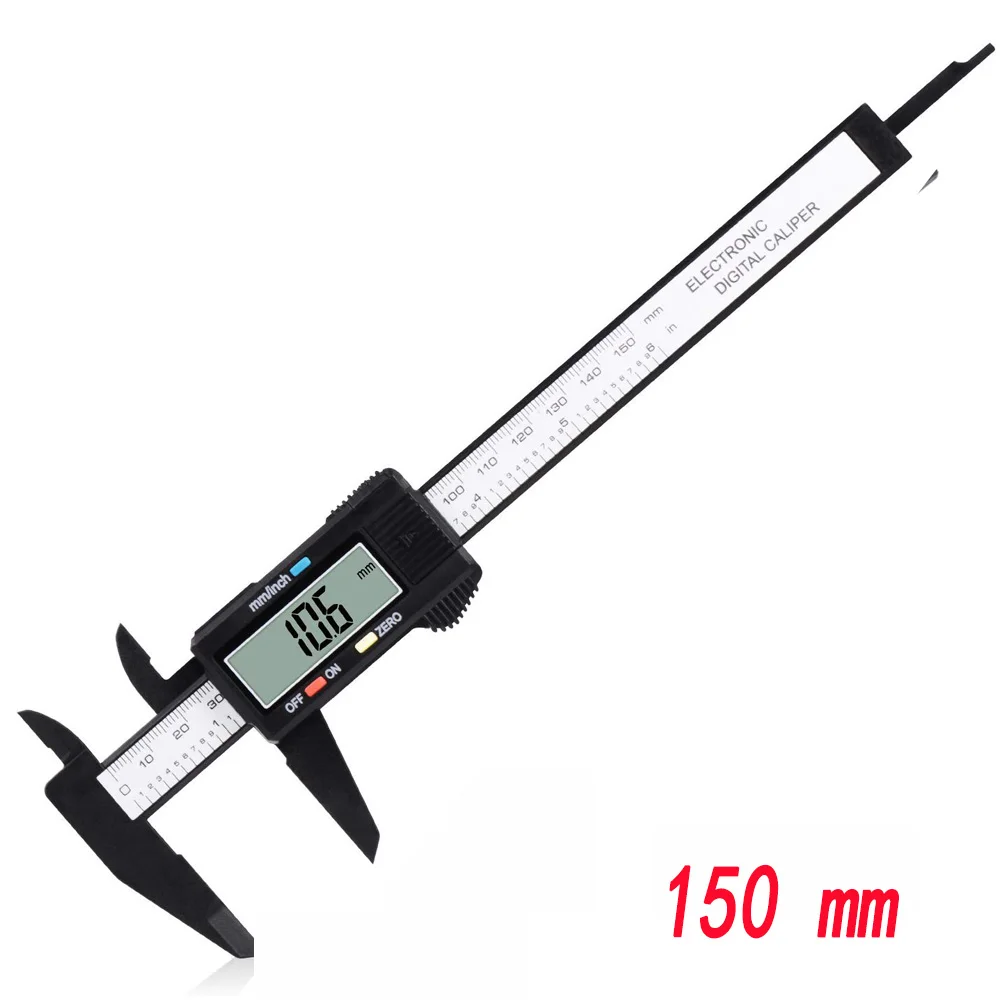 150mm plastic Vastar 150 мм 100 мм 6 дюймов электронный цифровой штангенциркуль из углеродного волокна штангенциркуль Калибр микрометр измерительный инструмент цифровая линейка - Цвет: 150mm plastic