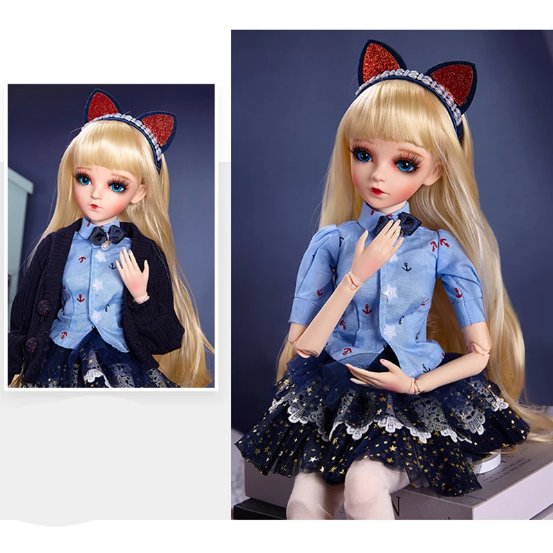 BJD кукла, 18 шаров, шарнирная кукла, 3D глаза, 1/3 BJD, кукла 60 см, куклы для девочек, игрушки, длинный парик, волосы для девочек, рождественский подарок