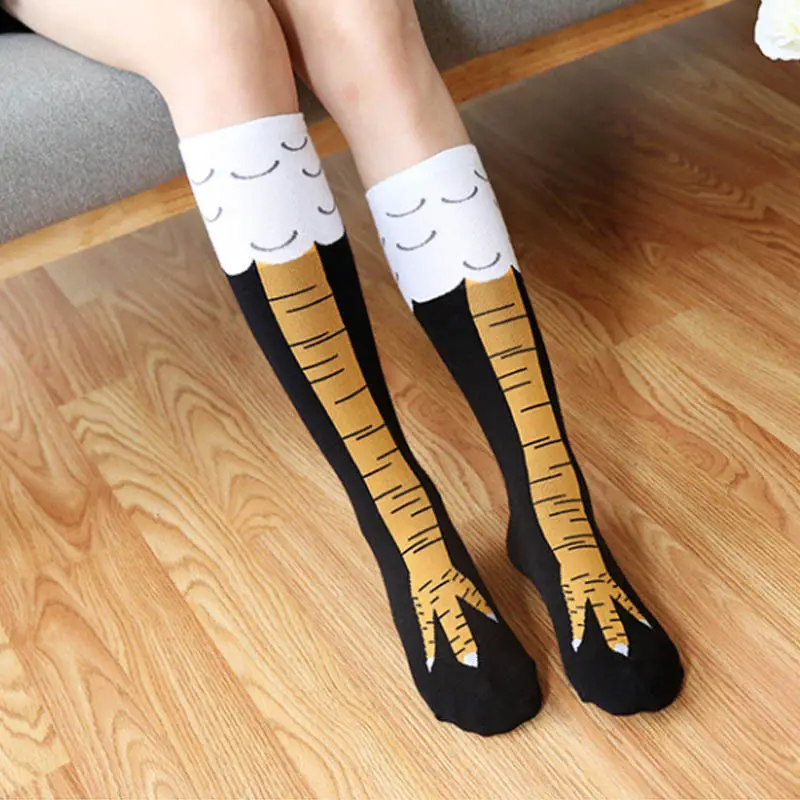 Women Girl Above/Below Knee-High Socks Chicken Leg Long Thigh Stockings New Fashion Autumn Funny Cotton Stockings