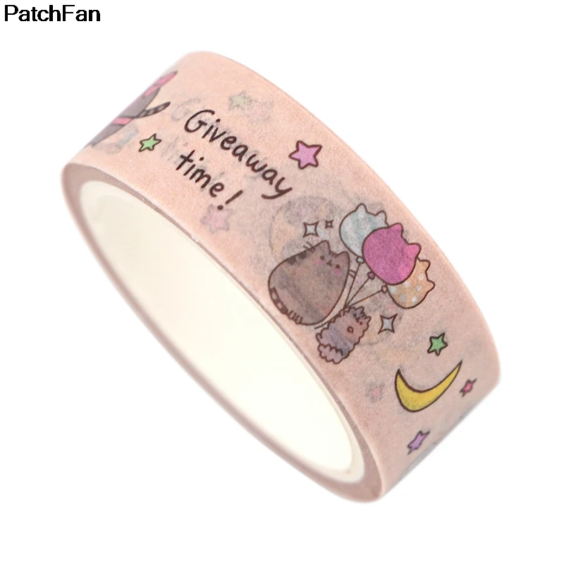 Patchfan милый кот Забавный DIY Скрапбукинг липкий клей Васи бумага маскирующая лента печатные узоры наклейки A2594