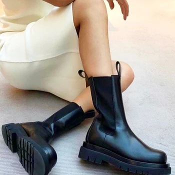 

Platform Ankle Boots Women 2019 Chunky Heel Platform Boots Luxury Brand Designer Chelsea Boots Women Martin boots Winter Shoes