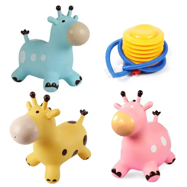Inpany Bouncy Giraffe Hopper Inflatable Jumping Giraffe Bouncing Animal Toys Dropship 1