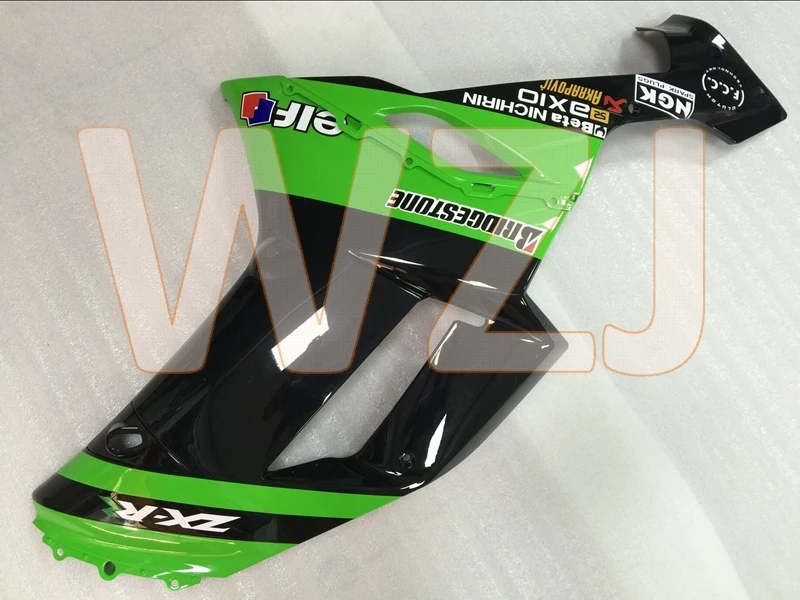 636 Zx-6r 07 Abs обтекателя Zx6r 2007 цвета: зеленый, черный Обтекатели для Кавасаки Zx6r 2007-2008 Кузов