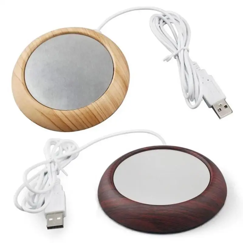 Портативная чашка из древесного зерна с USB, подогреватель для напитков, кружка для напитков, коврик, кружки, сохраняющие тепло, нагреватель, кружки, подставка для офиса, домашнего использования