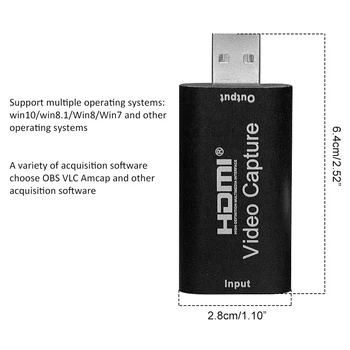 

USB 2.0 HDMI Video Grabber Record Box for PS4 Game DVD Camcorder Mini Video Capture Card HD Camera Recording Live Streaming New