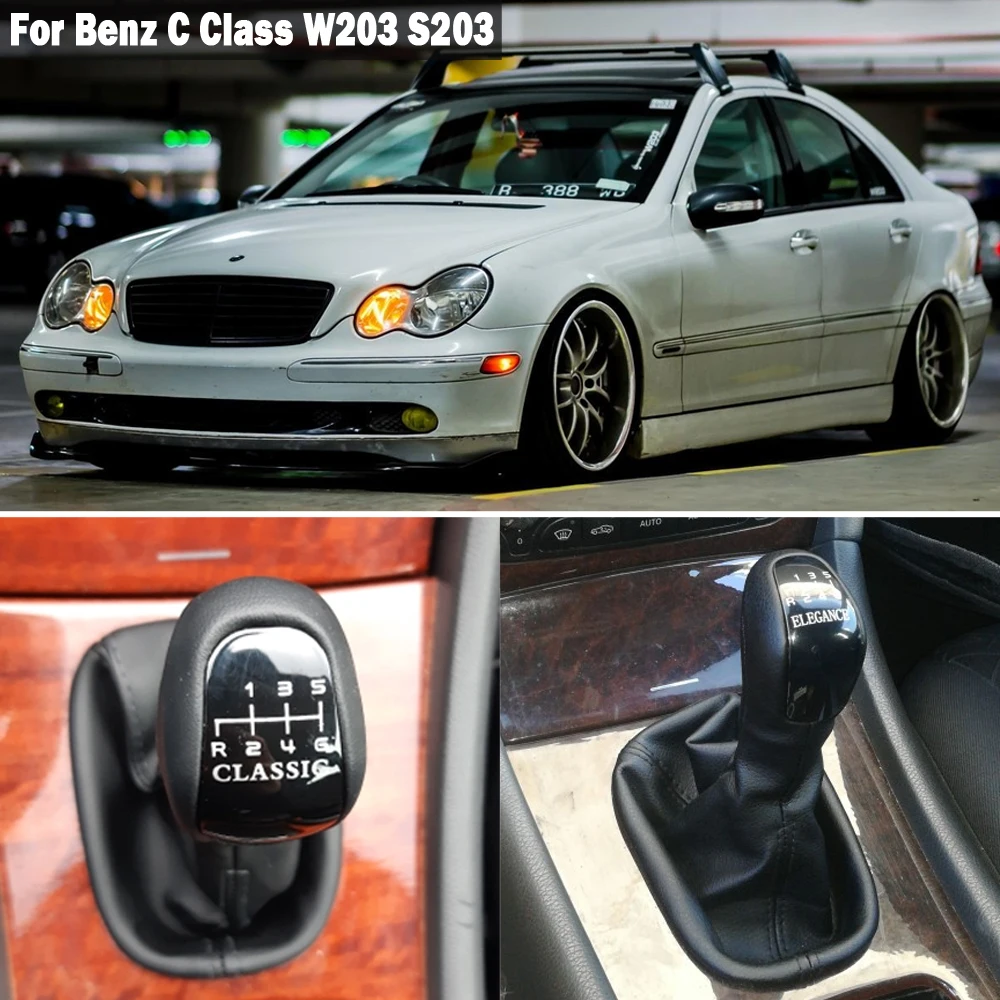 Schaltknauf Für Mercedes C W203 & CLK W209 – 6-Gang, Leder, Schwarz, LEDERGRIFF, Direktes Ersatzteil