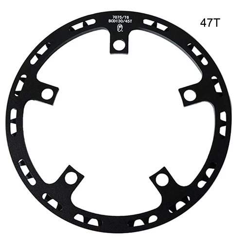 47T Black chainring Litepro трек велосипедный шатун бензопила 130BCD 41T 45T 47T 53T 56T 58T одна скорость BMX цепь колеса 170 мм складной велосипед рукоятка - Color: 47T Black chainring