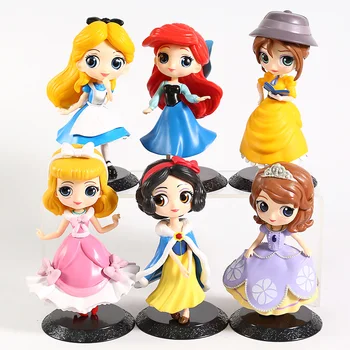 

Q Posket Princess Mermaid Rapunzel Alice Ariel Cinderella Snow White Sofia Jane Country Style Ver.PVC Figure toys doll gifts