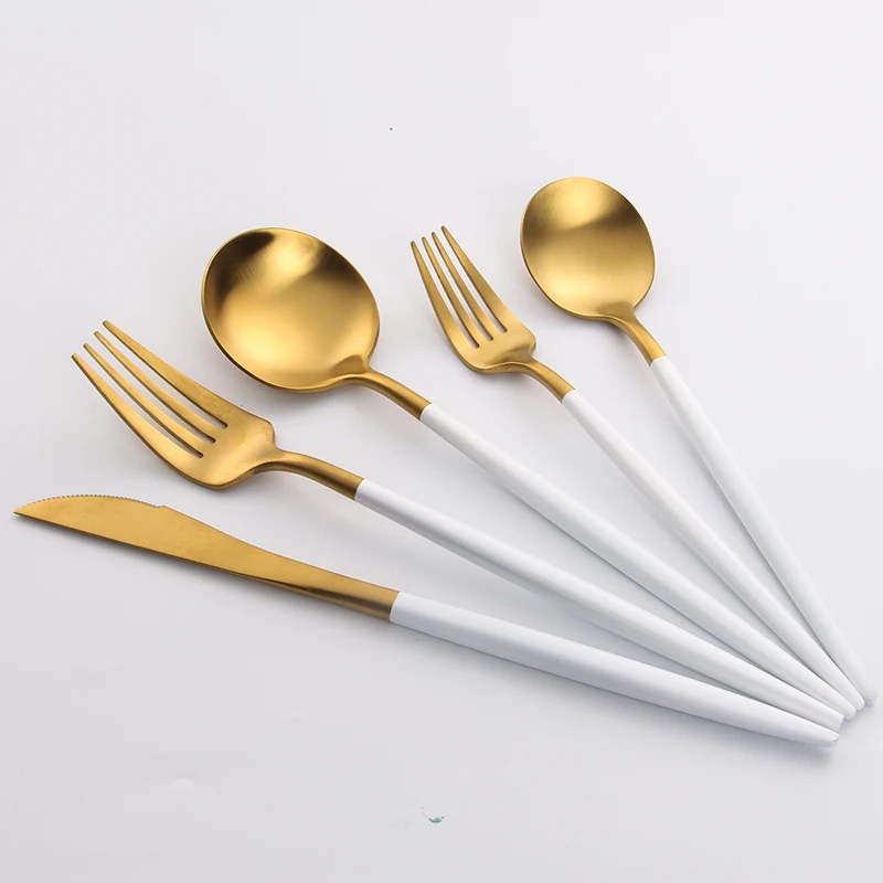 5Pcs-Black-Gold-Steel-Cutlery-Set-Knives-Forks-Spoons-Western-Dinnerware-Set-top-rade-cutlery-Stainless