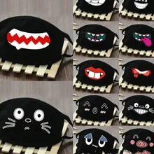 Забавные зубы Pm2.5 анти-дымка рот маска дышащая хлопок модная черная езда пыль холодная утолщение рот маска