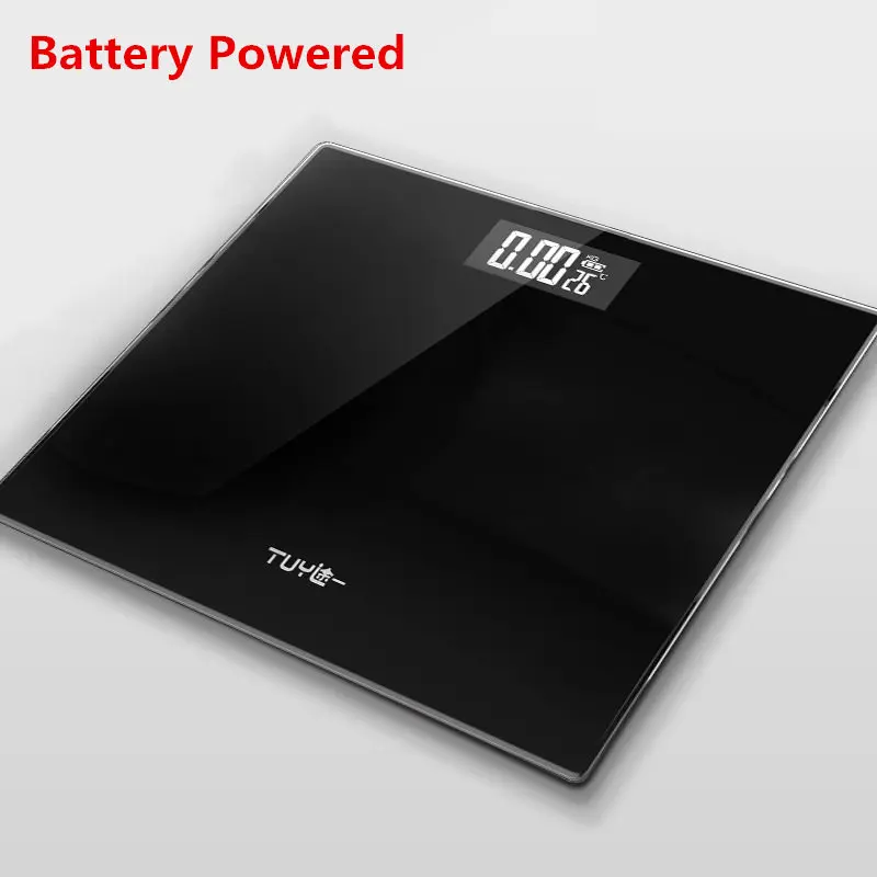 Bathroom Floor Scales Body Fat Scale Scientific Electronic LED Digital Body Weight Balance Weighing Scales Water Muscle Mass BMI - Цвет: Battery-26 x 20cm