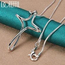 

DOTEFFIL 925 Sterling Silver Charm 16-30 Inch Snake Chain Woman Man Cross Pendant Necklace Wedding Engagement Party Jewelry Gift