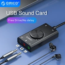 ORICO USB внешняя звуковая карта 2-в-1 аудио адаптер 3,5 мм микрофон наушники интерфейс Регулировка громкости Звуковая карта для PS4 телефона ORICO USB внешняя звуковая карта 2-в-1 аудио адаптер 3,5 мм микрофон наушники интерфейс Регулировка громкости Звуковая карта для PS4 телефона